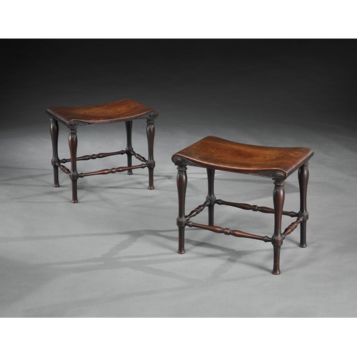A Pair of Mahogany Stools